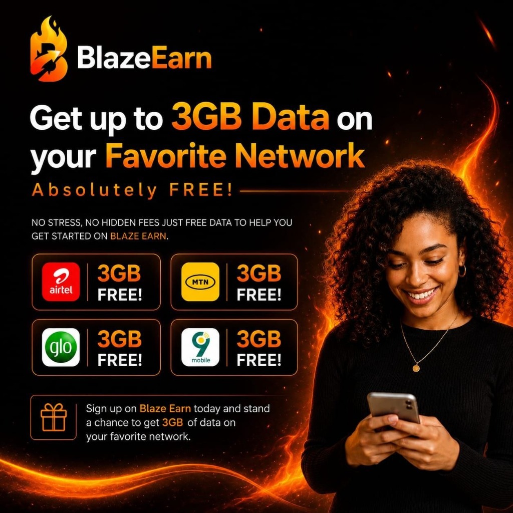 BlazeEarn 3GB Free Data